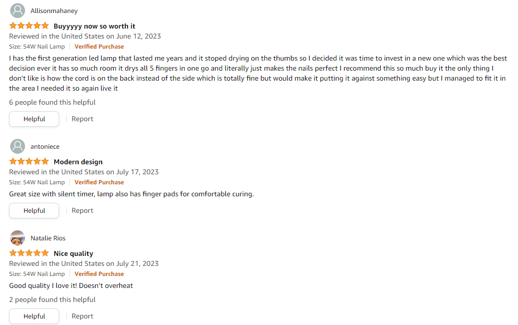 social proof review in Amazon