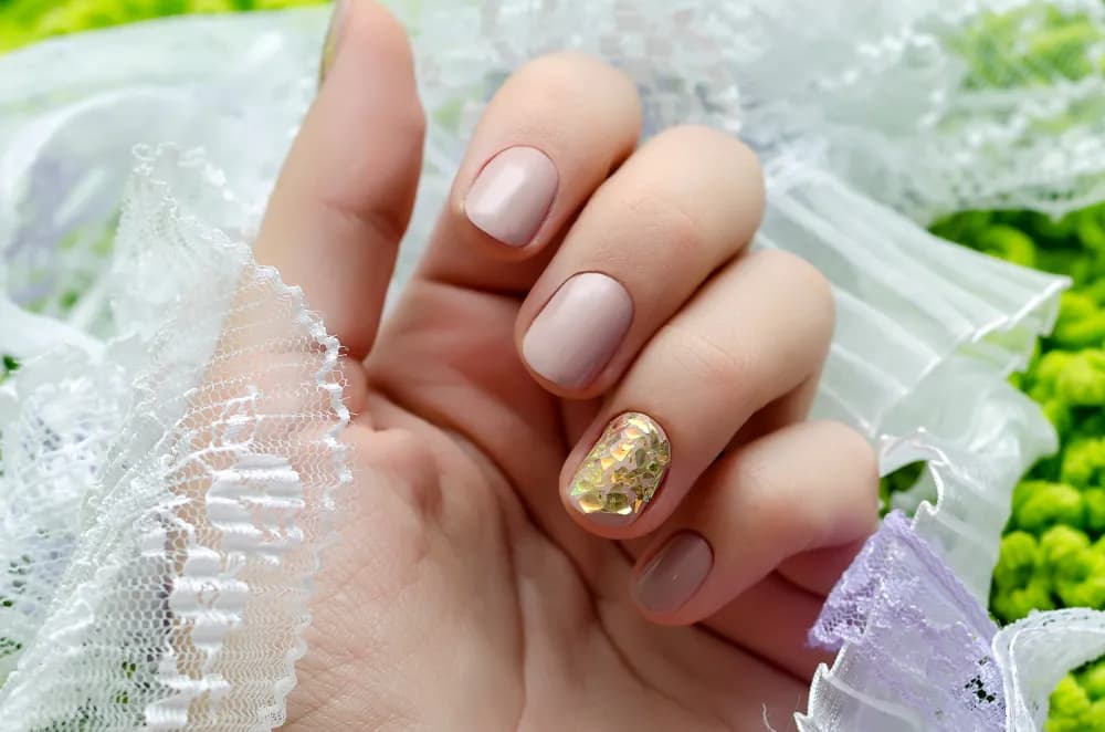 Nude Square Nails at Fate Nail Bar · Milpitas, CA