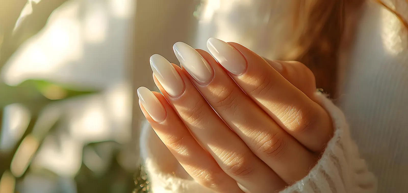 Long Almond Nails at Ame Nail Bar · Costa Mesa, CA