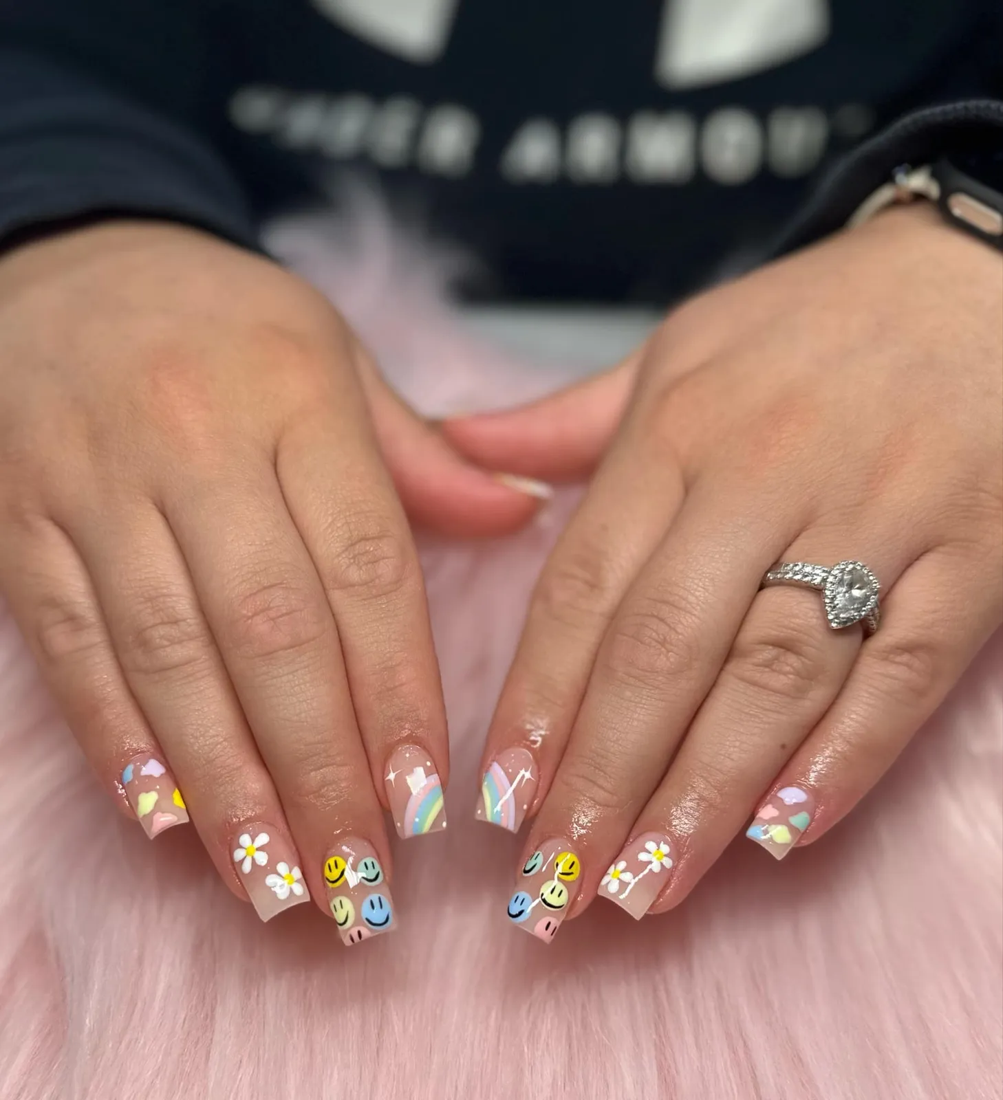 Pink Square Nails at Jasmine Nails & Spa · Denver, CO