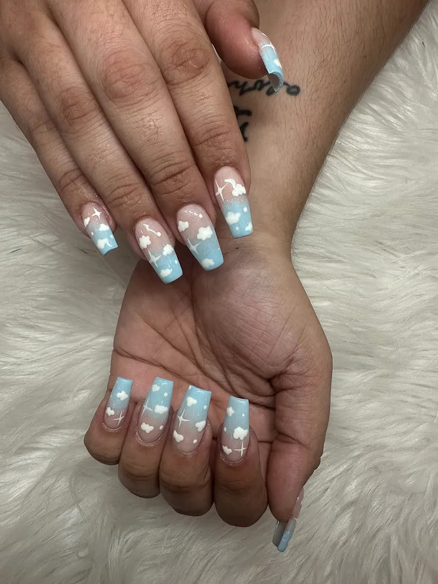 Medium Square Nails at Deluxes Beauty Salon · Sunnyvale, CA