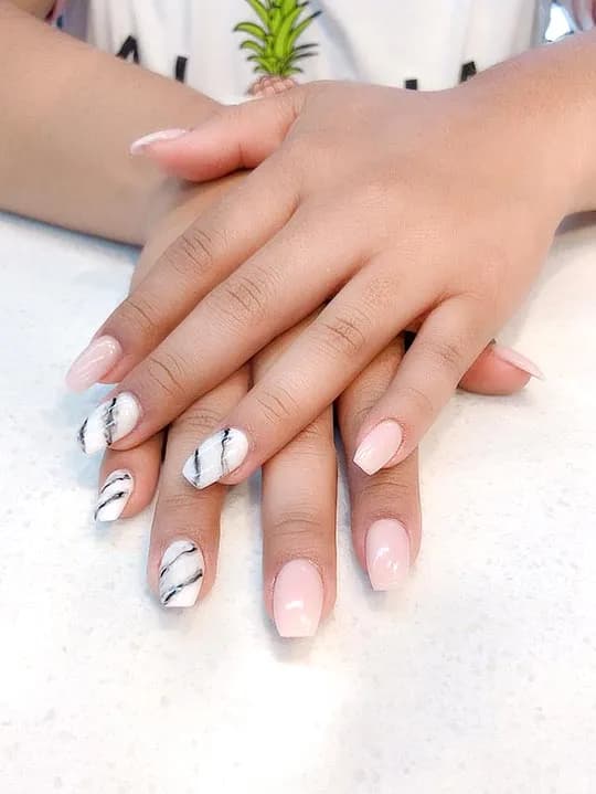 White Almond Nails at ELEGANT SPA AND NAILS · Sunnyvale, CA