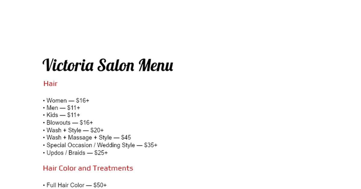 Victoria Hair and Nails Salon