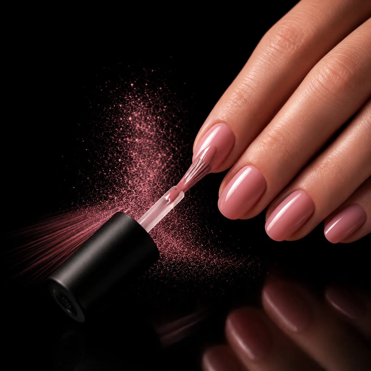 Pink Oval Nails at SpaRenity Salon · Santa Clara, CA