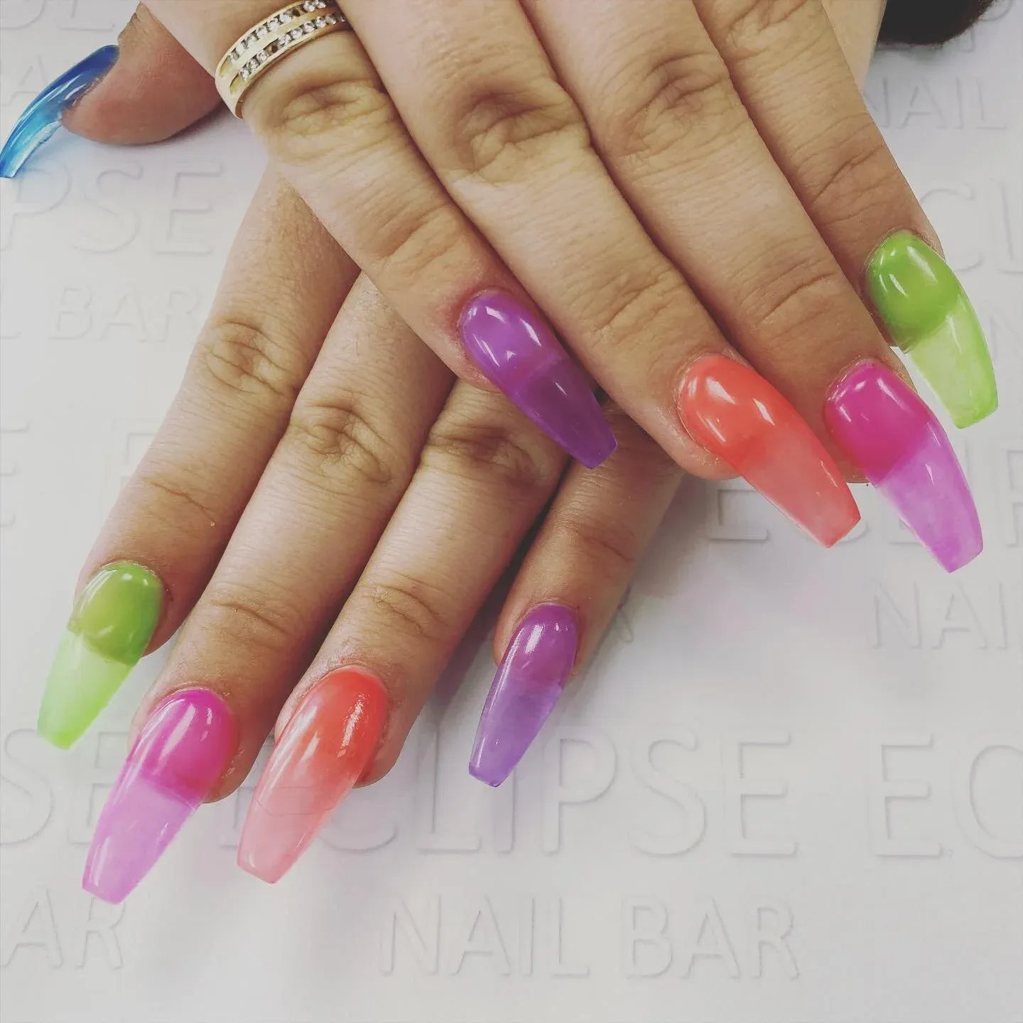 Ombré Coffin Nails at Eclipse Nail Bar · San Jose, CA
