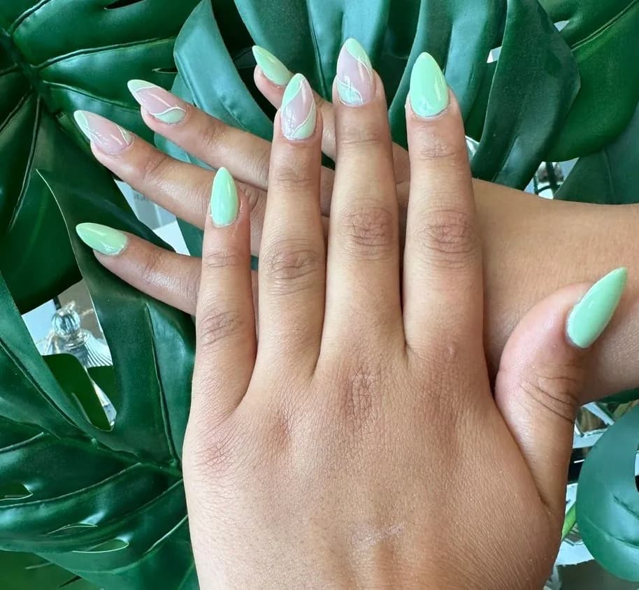 Ombré Almond Nails at Velvety Hair & Nail Salon · San Jose, CA