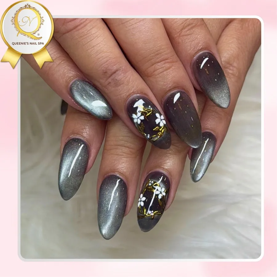 Chrome Almond Nails at Queenie's Nail Spa · San Jose, CA