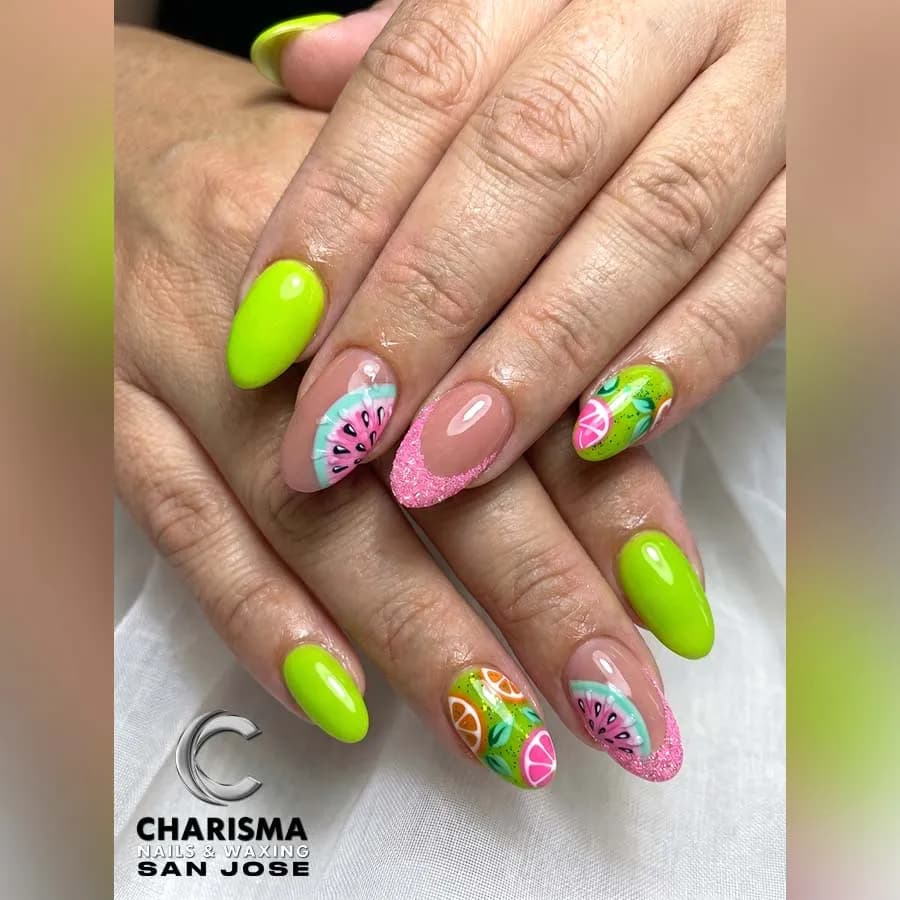 Long Almond Nails at Charisma Nails & Waxing San Jose · San Jose, CA