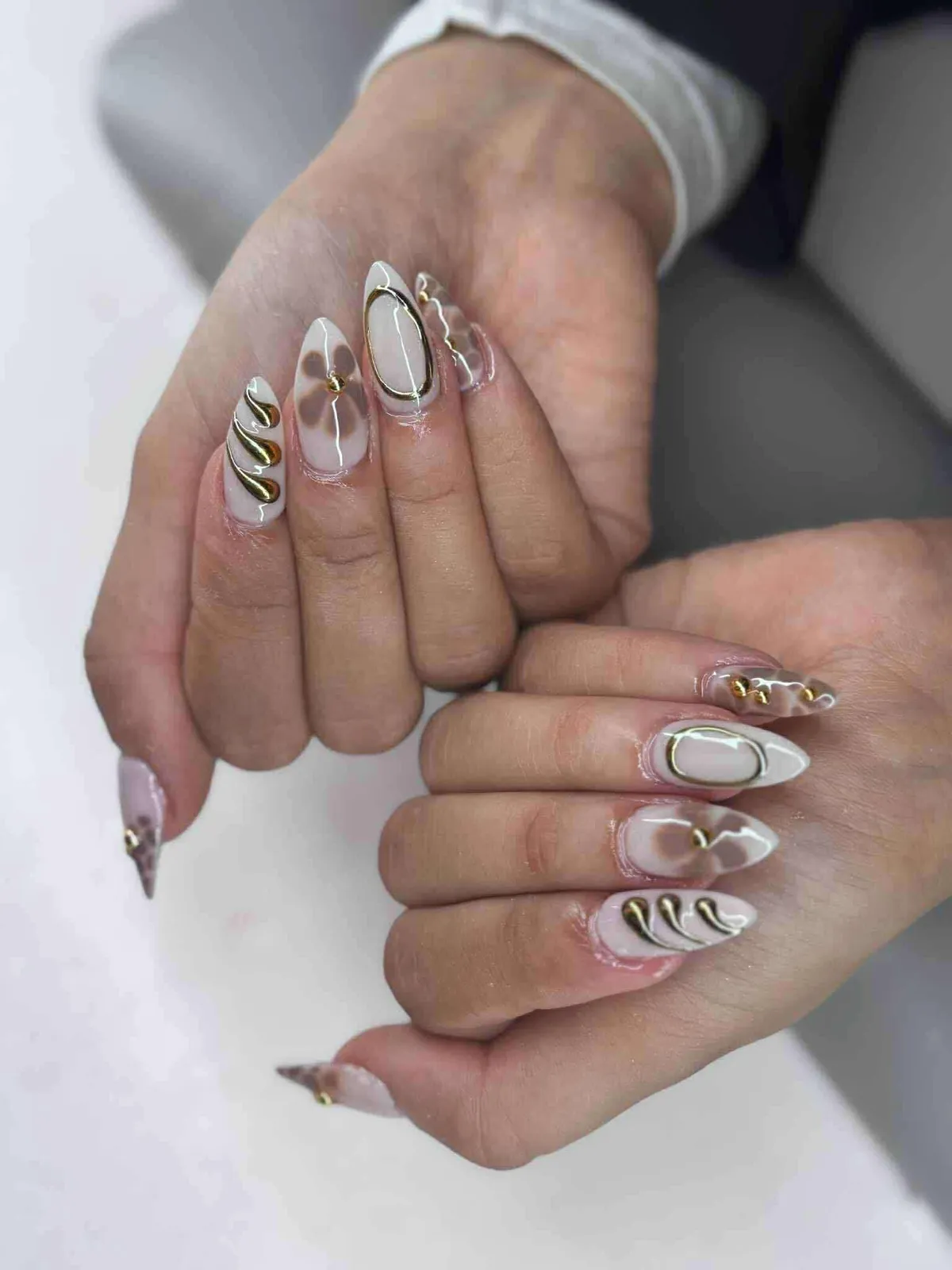 White Almond Nails at Lux-K Nails · San Jose, CA