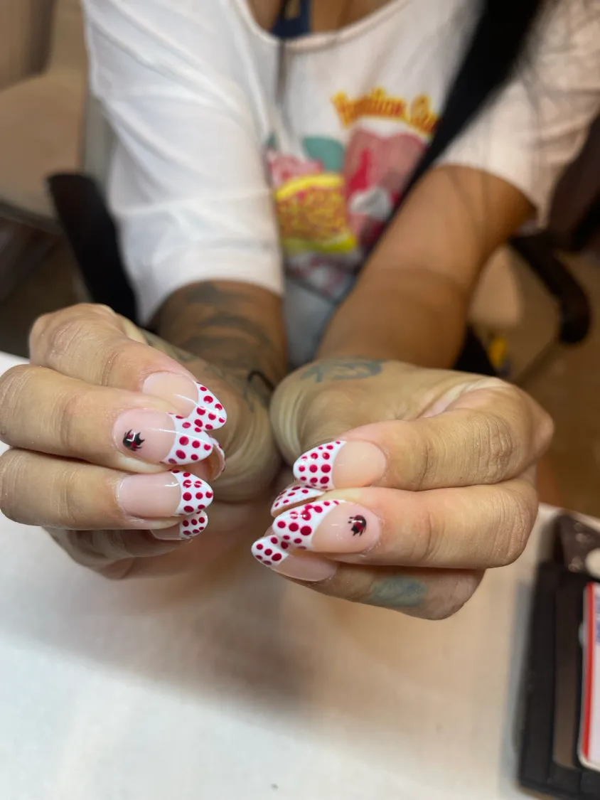 Red Almond Nails at Kathy's Nails · Santa Ana, CA