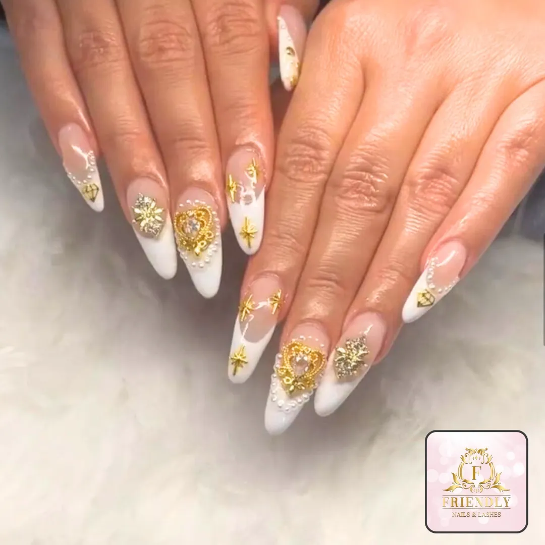 White Almond Nails at Friendly Nails & Lashes · Aurora, CO