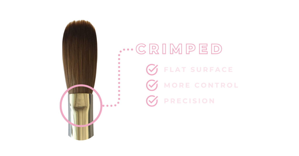 What is a crimped acrylic nail brush